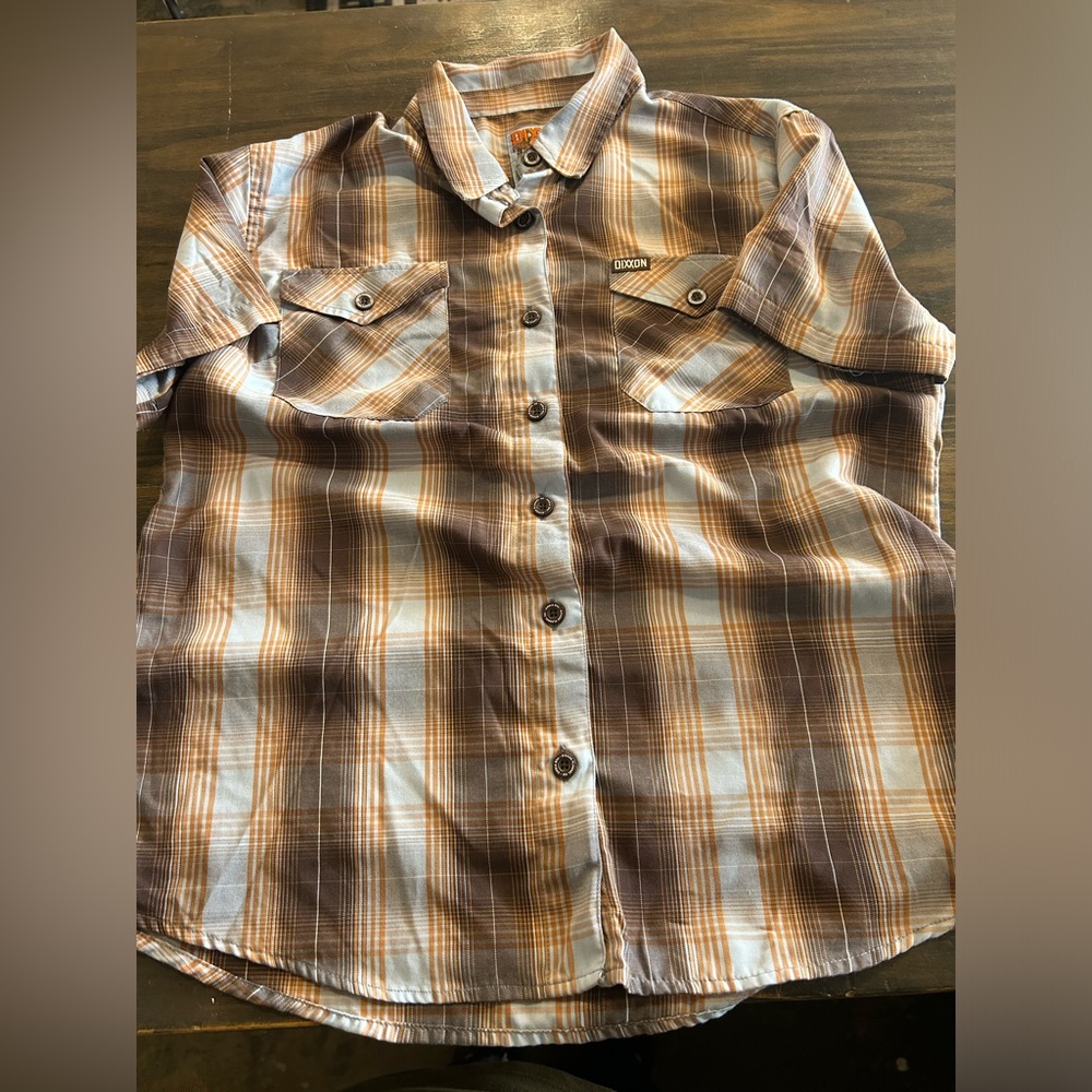 DIXXON Women’s Pismo BambooBrown Plaid Shirt
